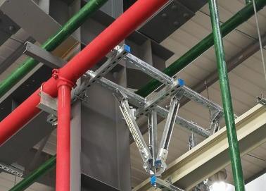海勃湾该抗震支架的整体式支吊架结构协调性好